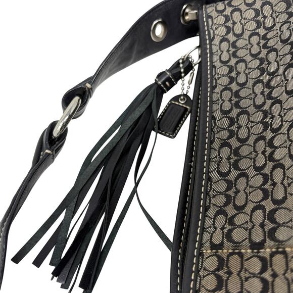 Vintage Y2K Coach Signature Jacquard Canvas Leather Bottom Bag Soho D062-2158 - Picture 8 of 11